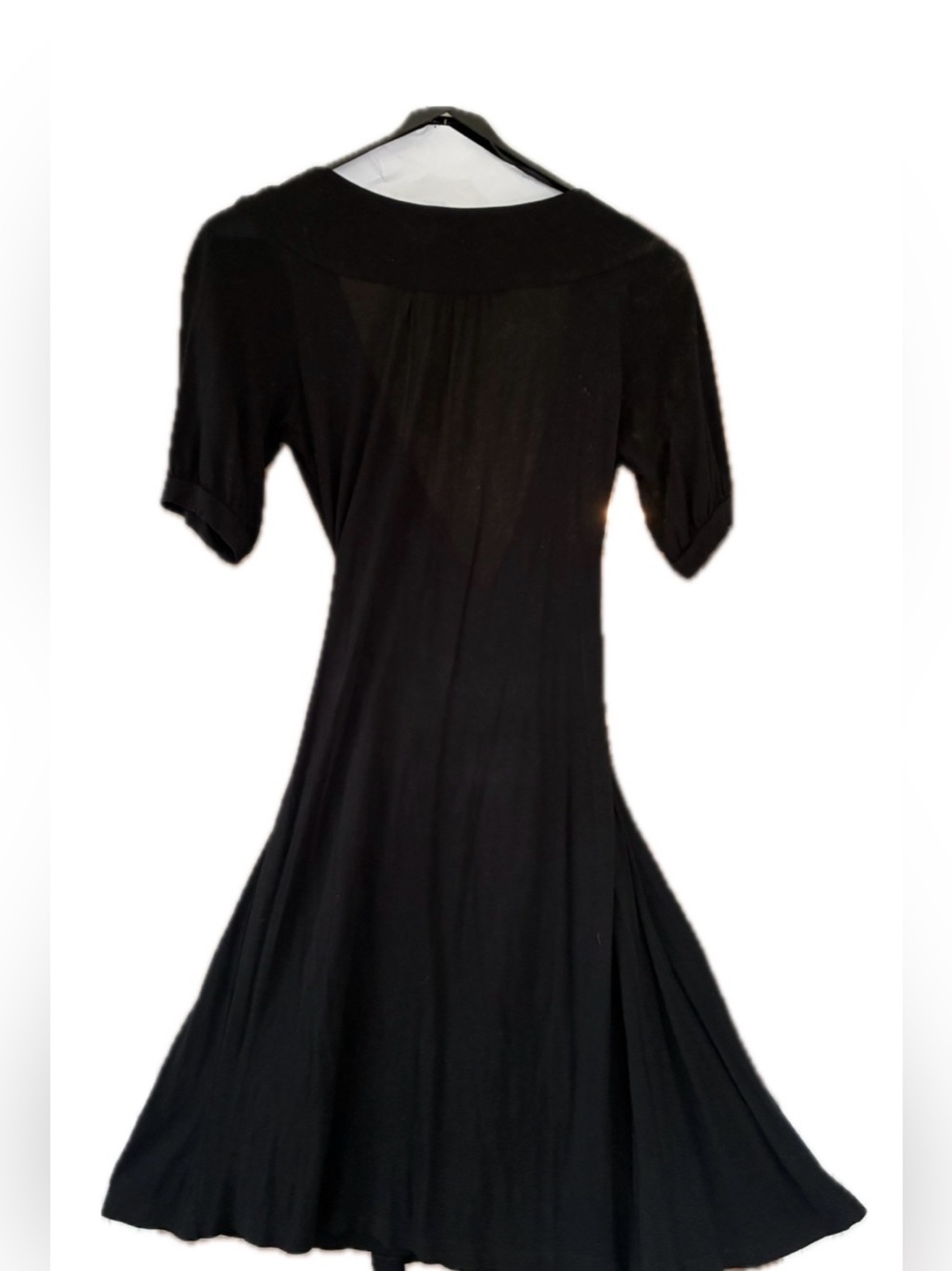Vintage Banana Republic Fall 2007 Black Rayon Wrap Dress - Picture 2 of 4
